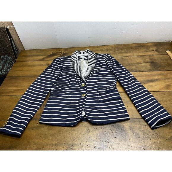 J Crew Schoolboy Blazer in Nautical Stripes Size 4 - Picture 1 of 13